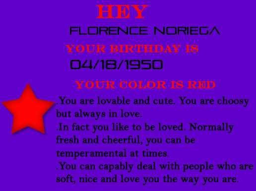 Gregory Rivera's album, Whats your Birthday Color!