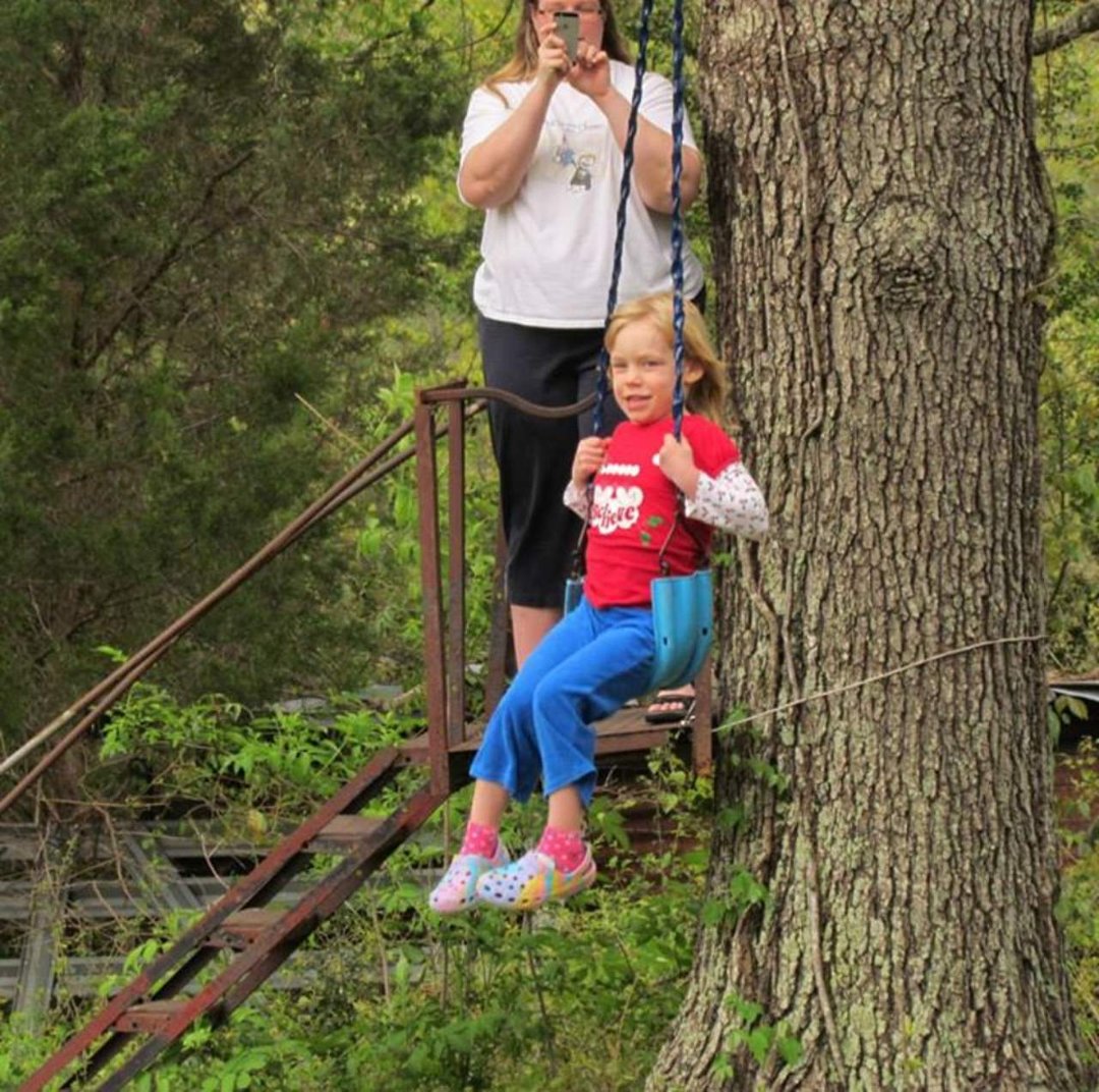 suzanne allee's album, Zip lining at Aunt Laverne's