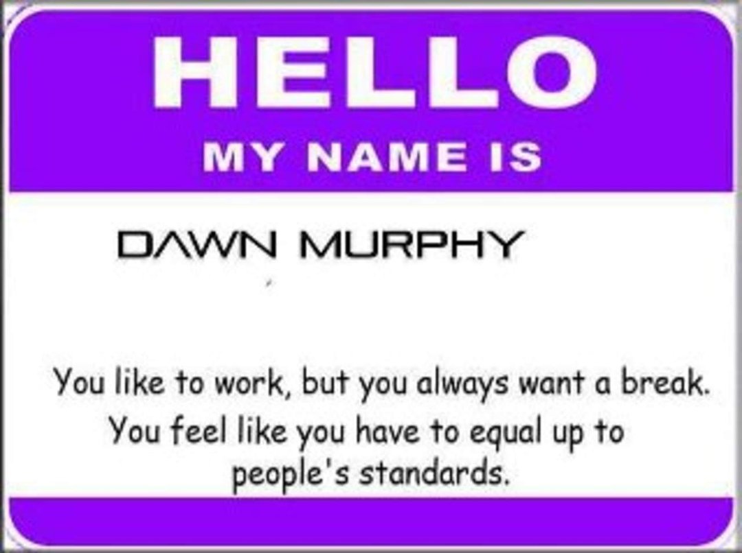 Dawn Murphy's album, What does your name say about you?