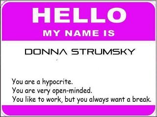 Donna Strumsky's album, What does your name say about you?