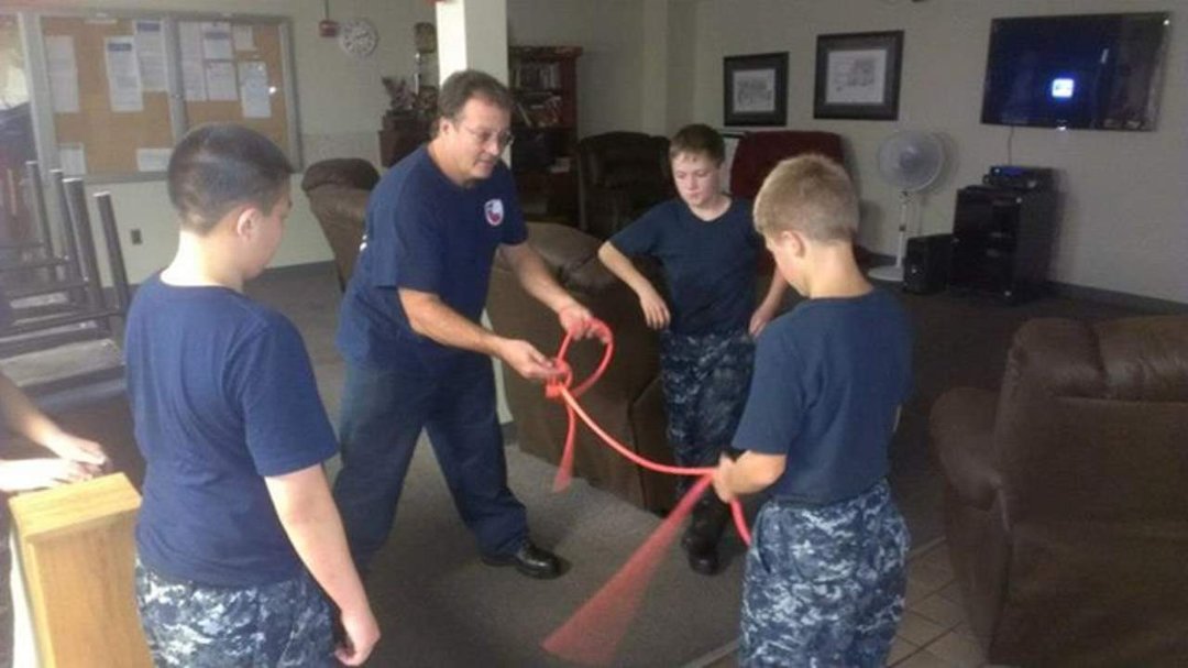 Greg Hogue's album, U. S. Navy Cadets training at the fire station