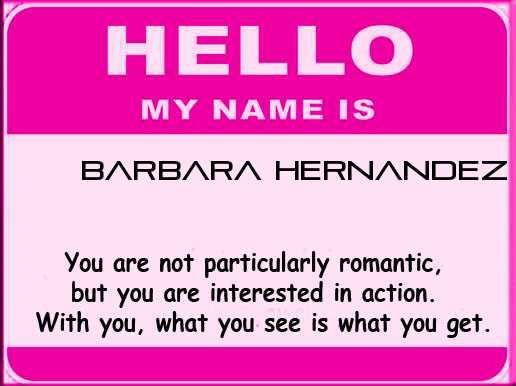 Barbara Hernandez's album, Unique Meaning of name?