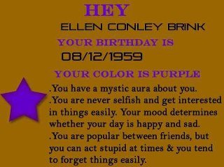 Ellen Conley Brink's album, Whats your Birthday Color!
