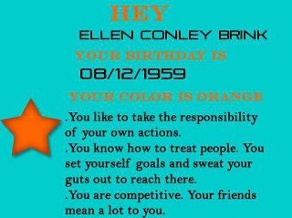 Ellen Conley Brink's album, Whats your Birthday Color!