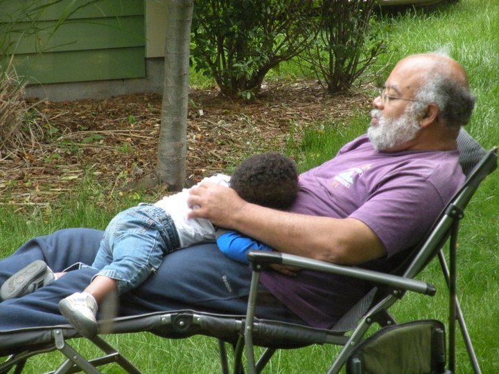 Ronald Mazyck's album, Nap time for Greyson and Grandpa.