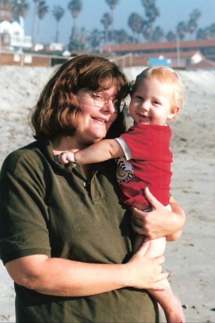 Jan Shadburne's album, Mom and Trent at Oceanside,CA