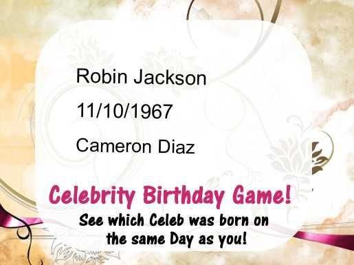 Robin Jackson's album, Celebrities with the same Birthday!