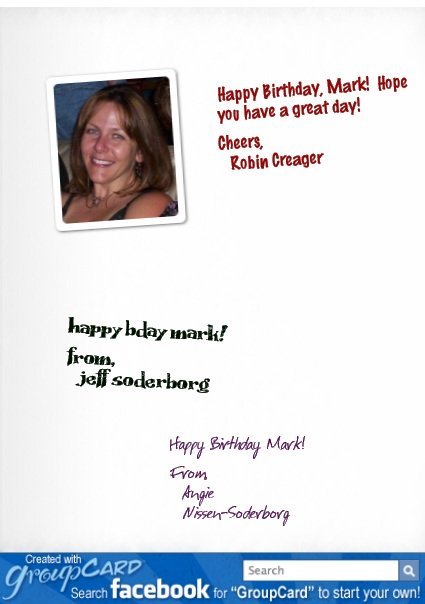 Mark Mathis' album, My Birthday GroupCard