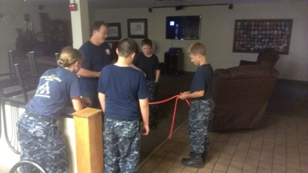 Greg Hogue's album, U. S. Navy Cadets training at the fire station