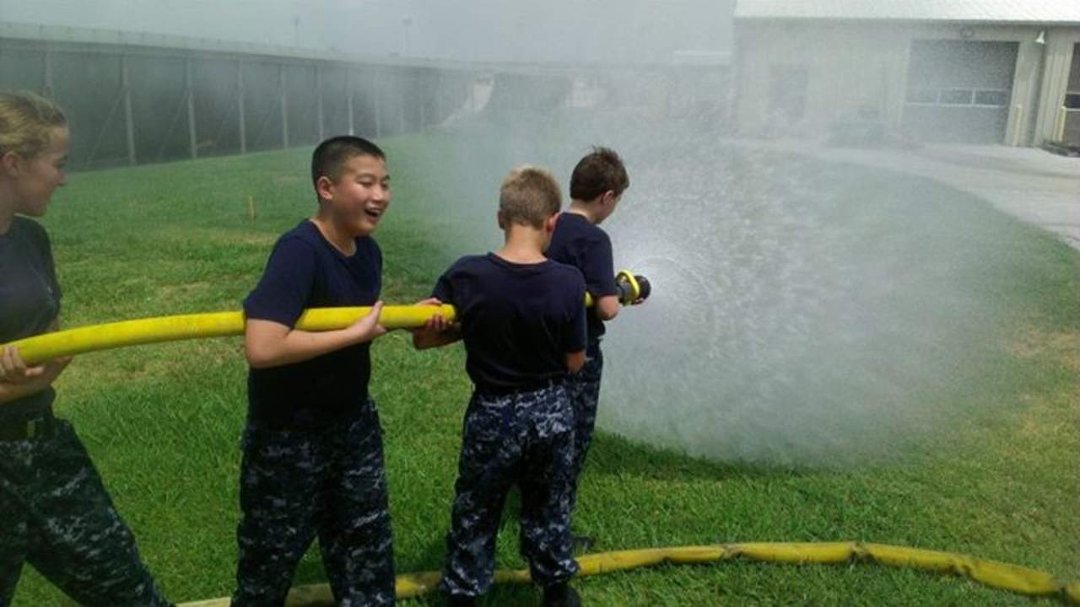 Greg Hogue's album, U. S. Navy Cadets training at the fire station