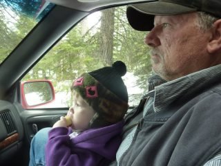 Terry Harper's album, Ellie jeepin' with grandma and grandpa Poland