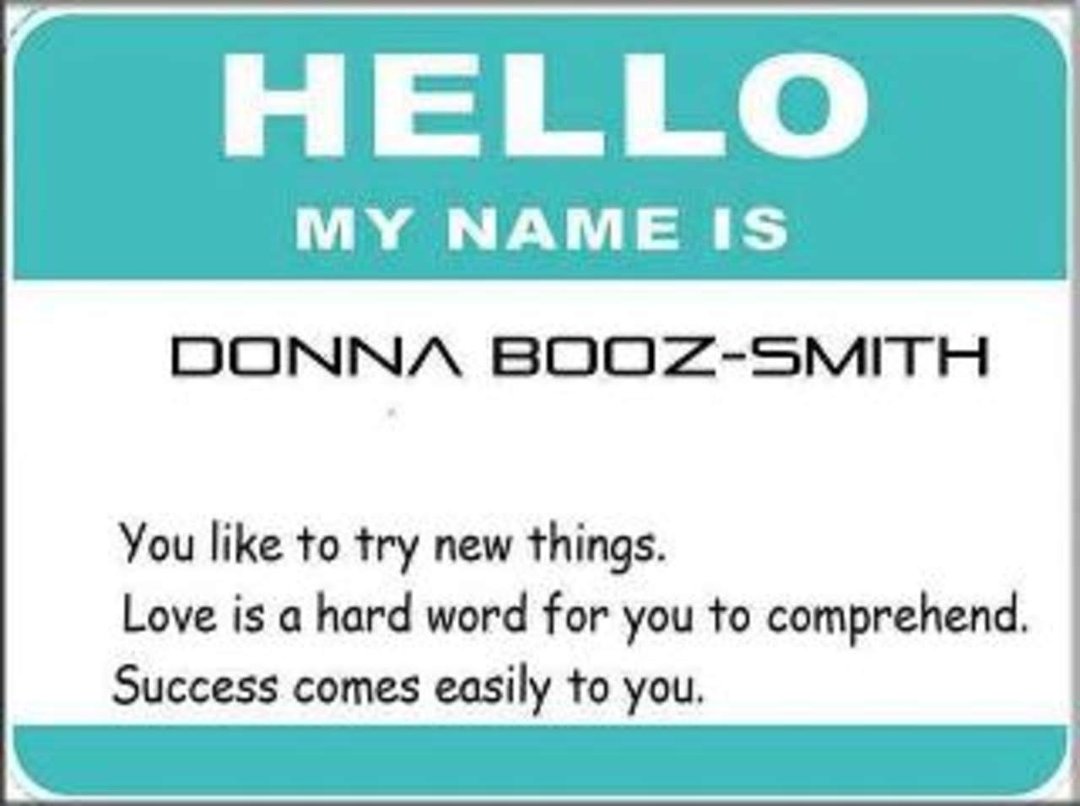 Donna Smith's album, What does your name say about you?