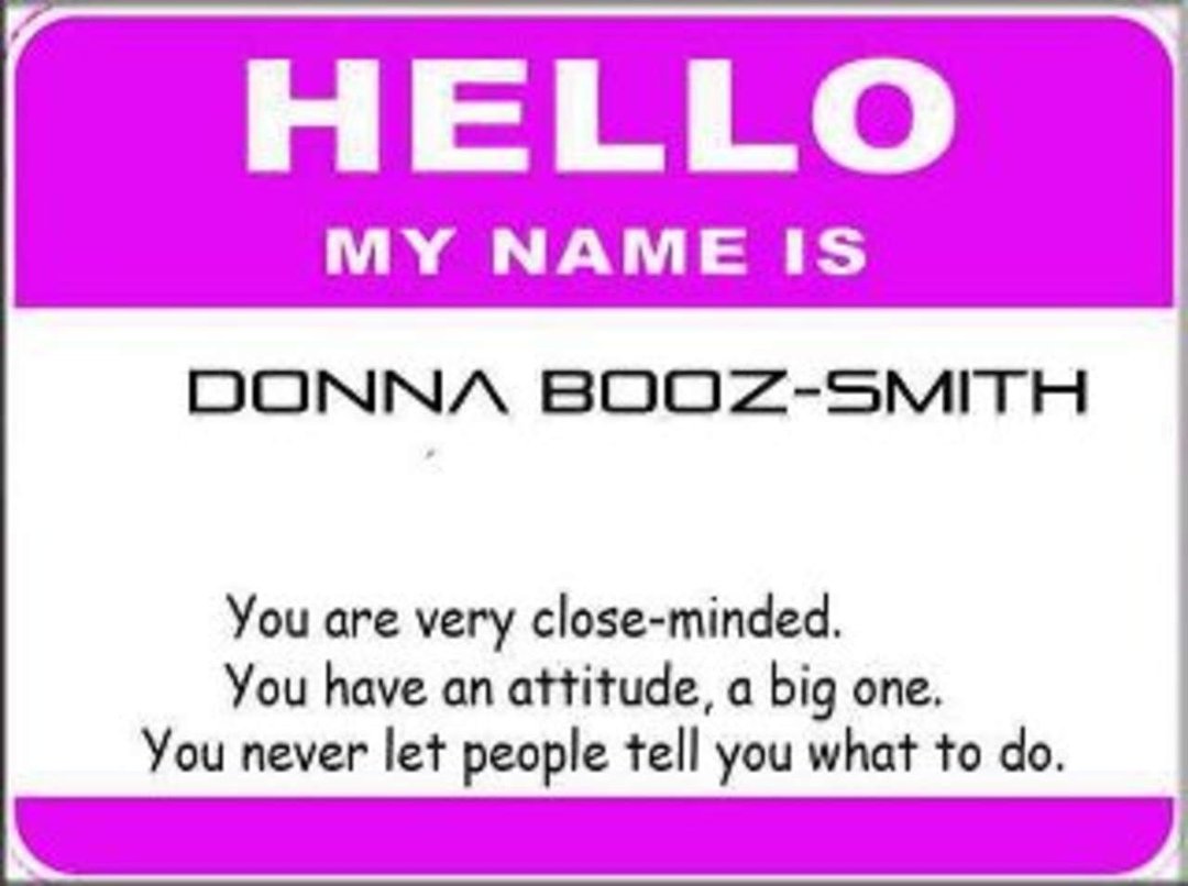 Donna Smith's album, What does your name say about you?
