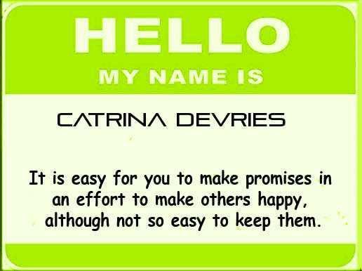 Catrina Devries' album, What does your name say about you?