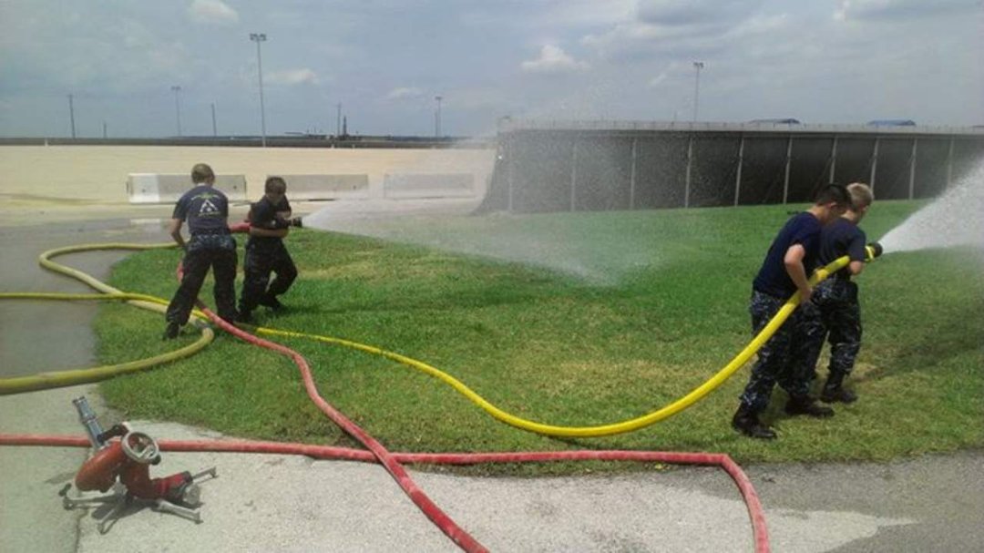 Greg Hogue's album, U. S. Navy Cadets training at the fire station