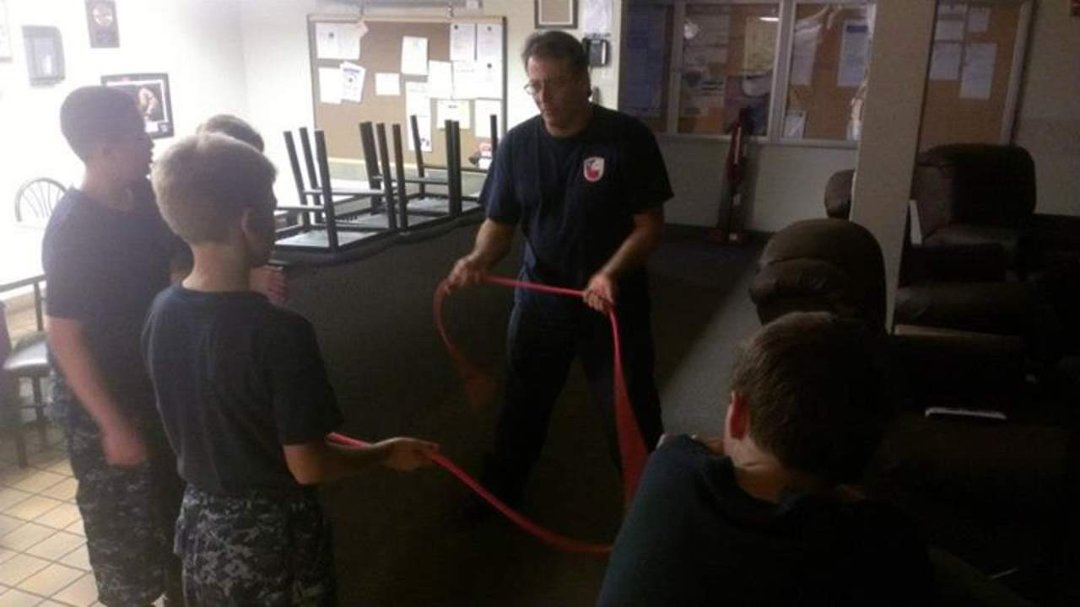 Greg Hogue's album, U. S. Navy Cadets training at the fire station