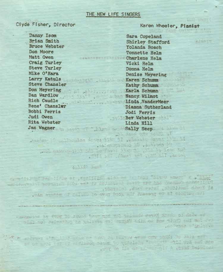 Danny Isom's album, Program for the Musical Life
