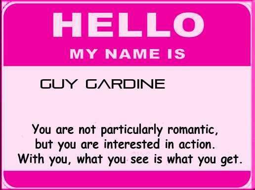 Guy Gardine's album, Unique meaning of your name?