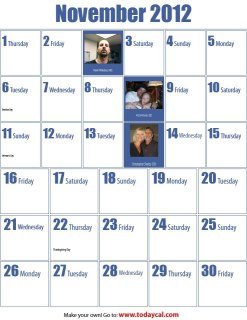 Cornelia Haynes' album, 2012 Calendar