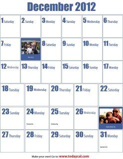 Cornelia Haynes' album, 2012 Calendar
