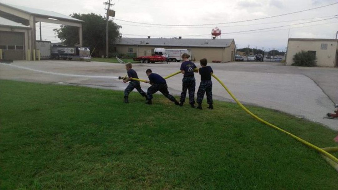 Greg Hogue's album, U. S. Navy Cadets training at the fire station