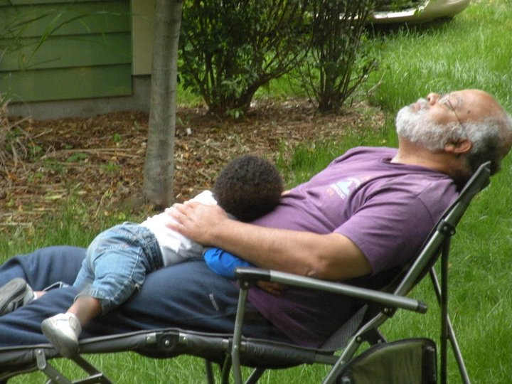 Ronald Mazyck's album, Nap time for Greyson and Grandpa.