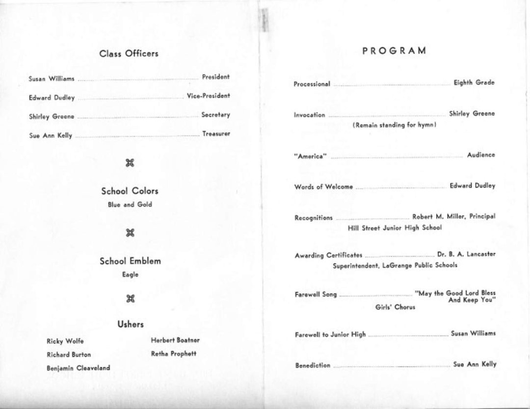 Patsy Crews' album, Graduation from  8th Grade Hill Street Jr. High