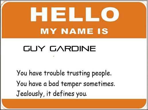 Guy Gardine's album, Unique meaning of your name?