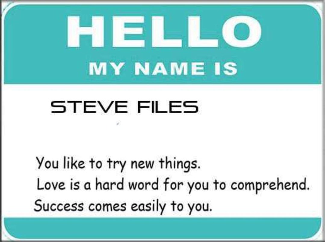 Steve Files' album, Unique meaning of your name?