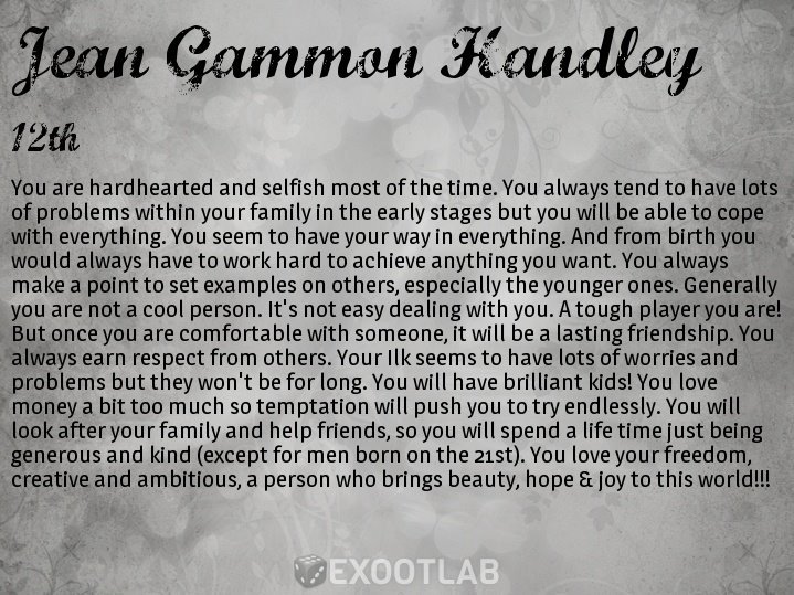 Jean Handley's album, What your birthday says about u Photos