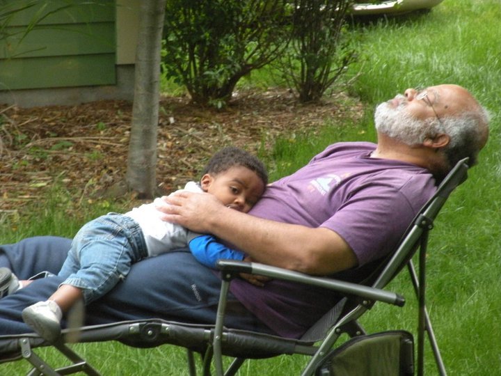 Ronald Mazyck's album, Nap time for Greyson and Grandpa.