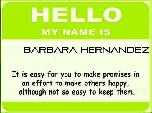 Barbara Hernandez's album, Unique Meaning of name?