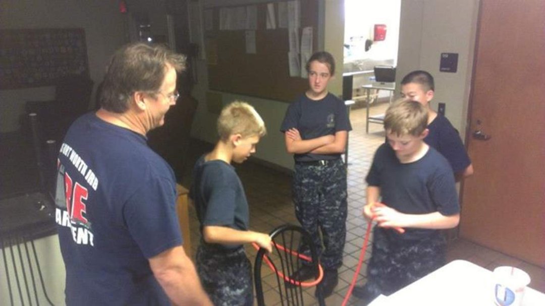 Greg Hogue's album, U. S. Navy Cadets training at the fire station