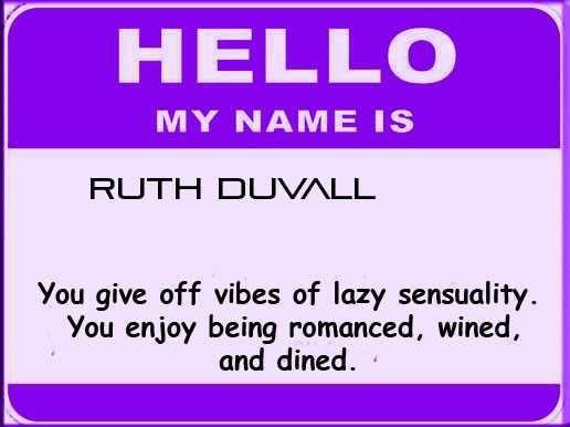 Ruth Duvall's album, Unique meaning of your name?
