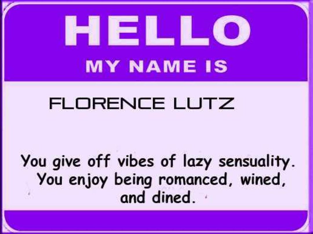 Florence Lutz's album, Meaning of Name?