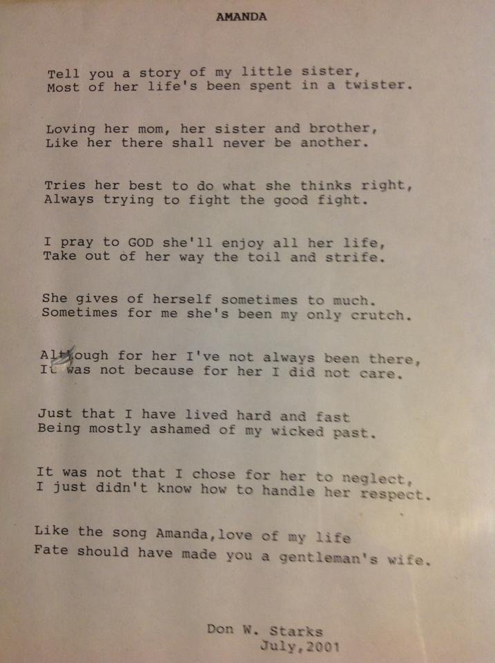 Amanda Starks' album, Sayings