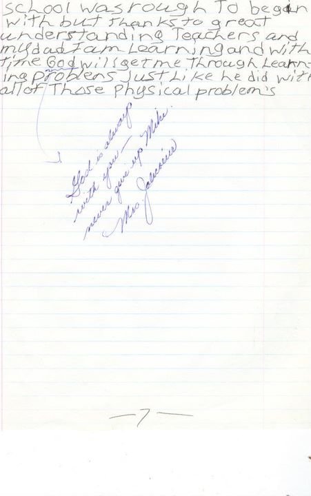 Dan Geer's album, Michael wrote when he was in grade school.