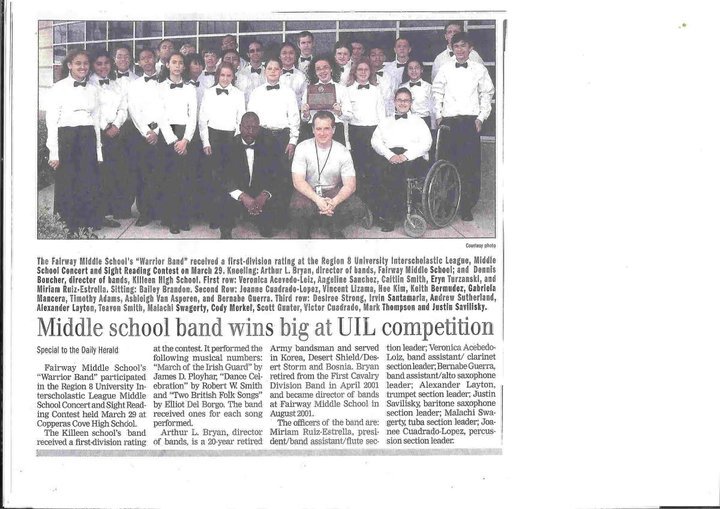 Arthur Bryan's album, "Warrior Band" Fairway 2007 & "Cavalier Band" Patterson 2010-201