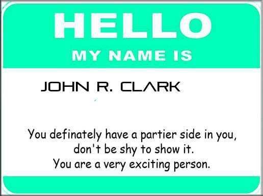 John R. Clark's album, What does your name say about you?