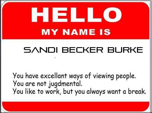 Sandi Burke's album, Unique Meaning of name?