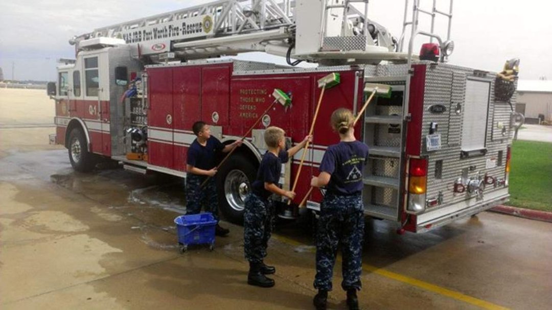 Greg Hogue's album, U. S. Navy Cadets training at the fire station