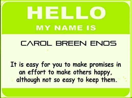 Carol Enos' album, What does your name say about you?