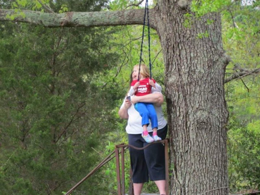 suzanne allee's album, Zip lining at Aunt Laverne's