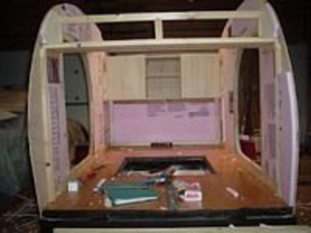 Sue Meng's album, Teardrop trailer that Gary built