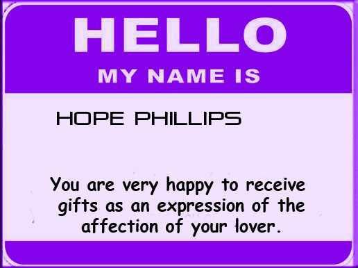 Loretta Phillips' album, Unique meaning of your name?