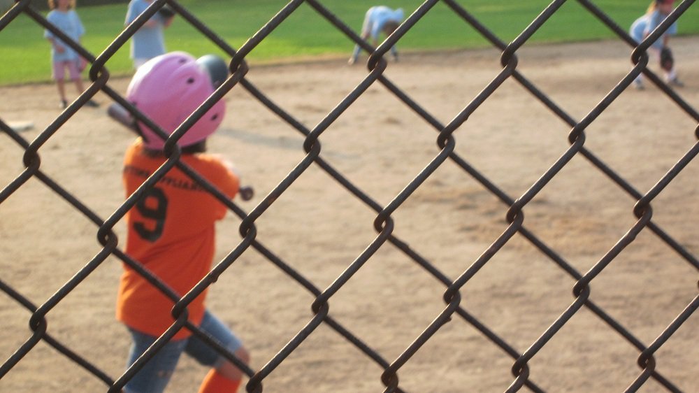 Peter Smith's album, Niece playing baseball