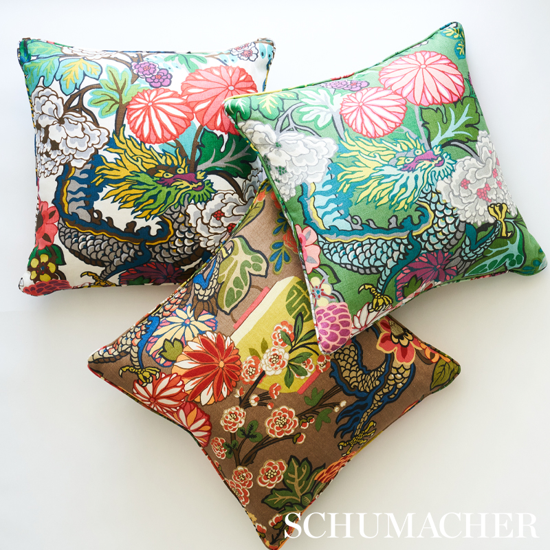 Chiang Mai Dragon - Mocha Fabrics | Schumacher