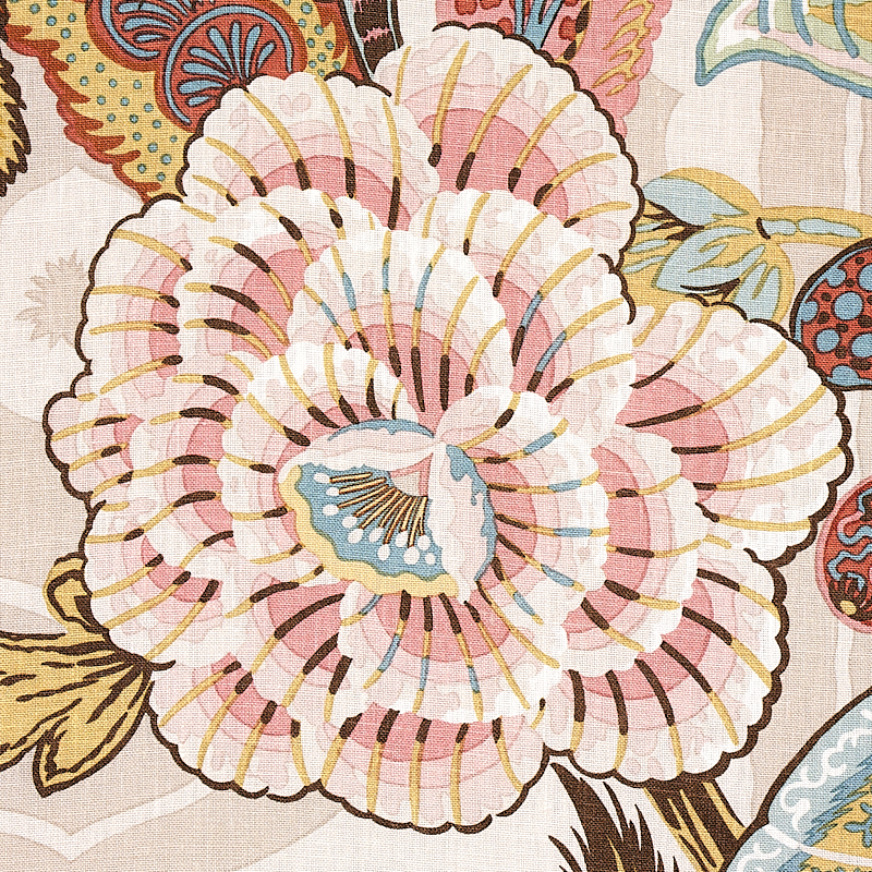 Zanzibar Linen Print - Pink Fabrics | Schumacher