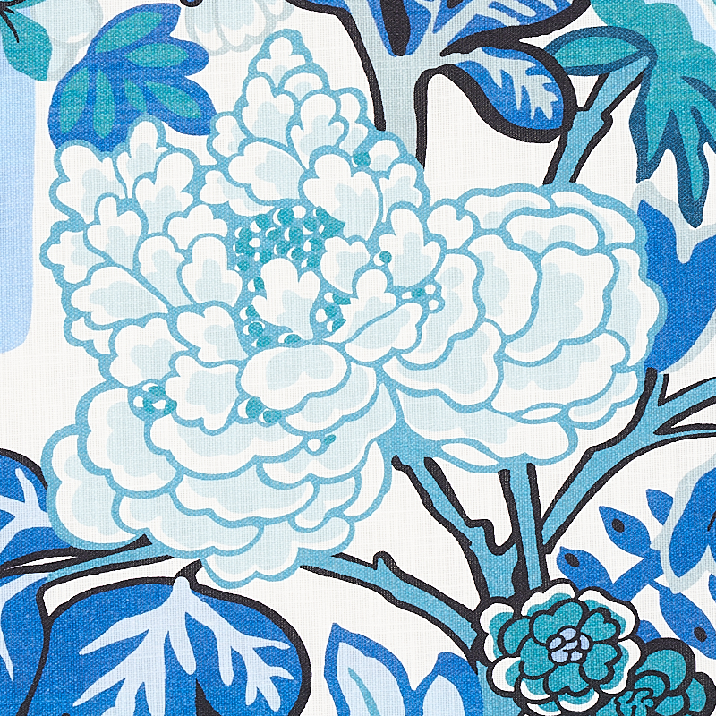 Chiang Mai Indoor/Outdoor - China Blue Fabrics | Schumacher