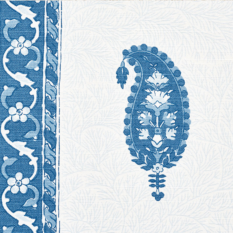 Ojai Paisley - Indigo Fabrics | Schumacher